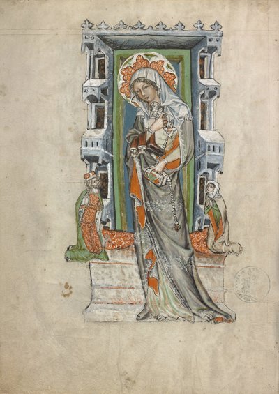 Heilige Hedwig von Schlesien mit Herzog Ludwig von Liegnitz und Brieg und Herzogin Agnes von Court workshop of Duke Ludwig I