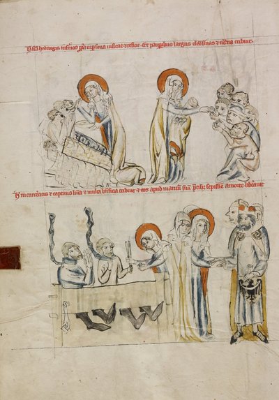 Hedwig pflegt die Kranken; Hedwig pflegt Gefangene von Court workshop of Duke Ludwig I of Liegnitz and Brieg