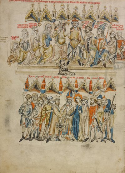 Die Familie von Berthold VI; Die Hochzeit von Hedwig und Heinrich von Court workshop of Duke Ludwig I of Liegnitz and Brieg