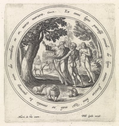 Die Versuchung von Adam und Eva im Paradies von Crispijn van de Passe (I)
