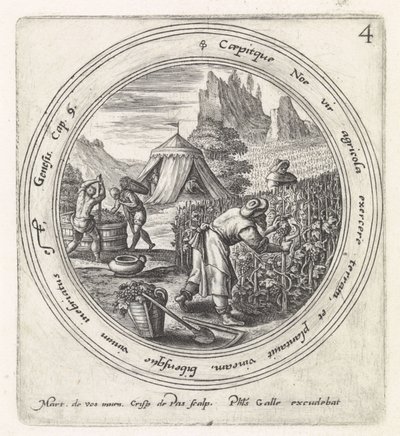 Noach legt einen Weinberg an von Crispijn van de Passe (I)