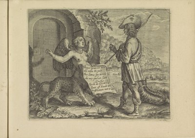 Gespräch zwischen einer Sphinx und einem Hirten von Crispijn van de Passe (II)