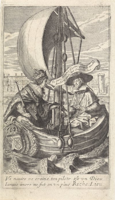 König Ludwig XIII. und Kardinal Richelieu in einem Boot von Crispijn van de Passe (II)
