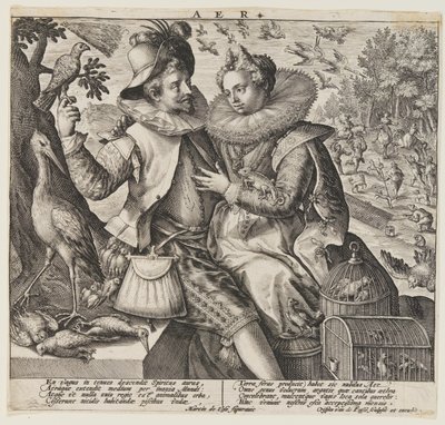 Aer (Luft), aus Die Elemente von Crispijn van de Passe I