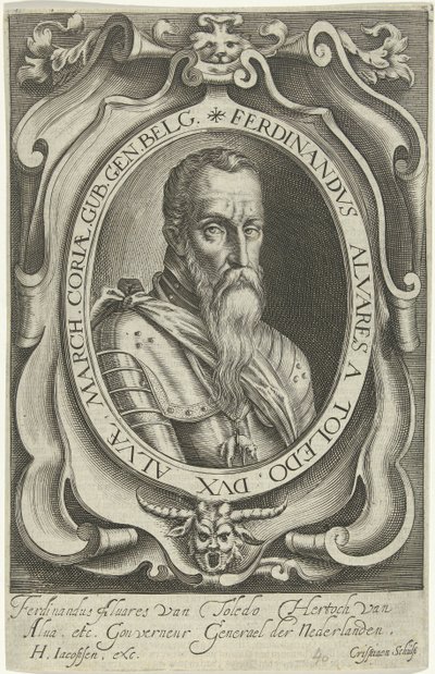 Porträt von Ferdinand Alvarez de Toledo, Herzog von Alva von Crispijn van den Queborn