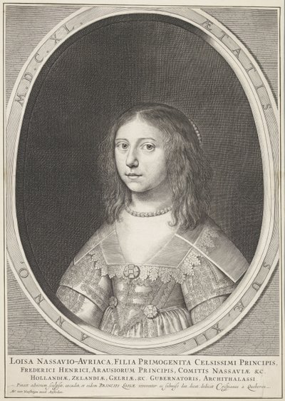 Porträt von Louise Henriëtte, Prinzessin von Oranien, im Alter von 12 Jahren von Crispijn van den Queborn
