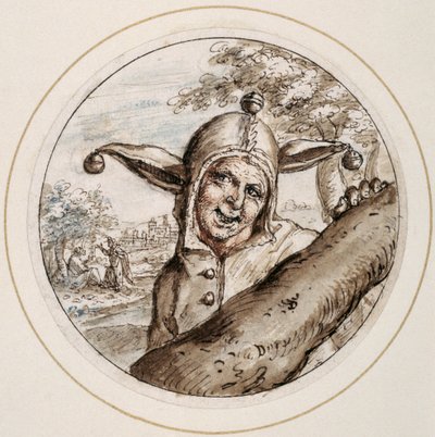 Narr mit Kappe und Glocken, frühes 17. Jahrhundert von Crispin I de Passe