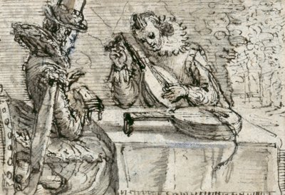 Jugendlicher, der eine Laute spielt von Crispin I de Passe