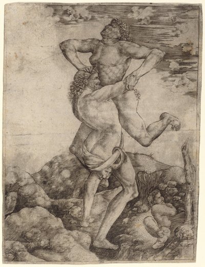 Herkules und Antäus von Cristofano Robetta, after Antonio del Pollaiuolo