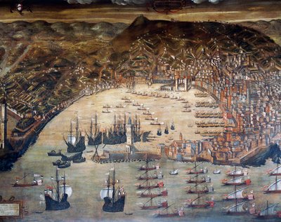 Ansicht von Genua und seinem Hafen von Cristoforo de Grassi