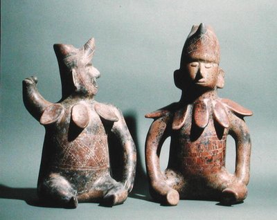 Zwei Statuetten aus Colima, Mexiko, 300 v. Chr. - 500 n. Chr. von Culture Colima