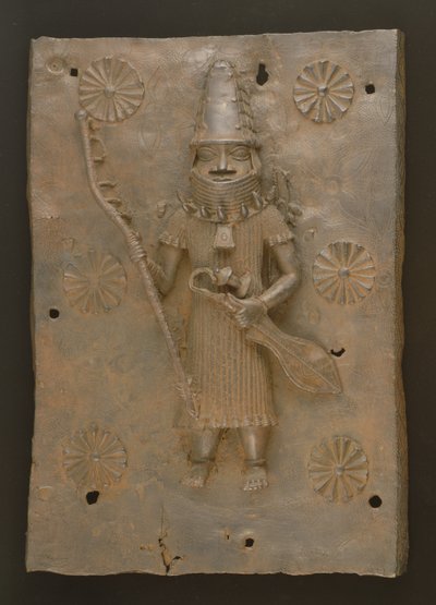 Gedenktafel mit Krieger, Benin, Nigeria von Culture Edo