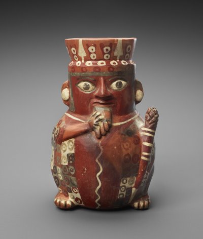 Figurale Vase mit Panflöte und Keule, ca. 600-1000 n. Chr. von Culture Wari