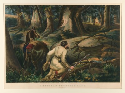 Amerikanisches Grenzleben/ Auf dem Kriegspfad von Currier and Ives