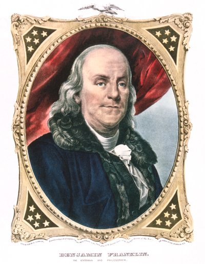 Benjamin Franklin, amerikanischer Staatsmann, Drucker und Wissenschaftler von Currier and Ives