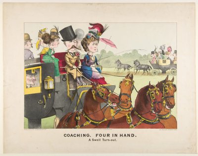 Kutschieren - Vier in der Hand - Ein schickes Gespann von Currier and Ives
