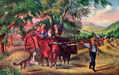 Heuernte, Die erste Ladung, 1868 von Currier and Ives
