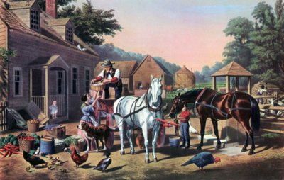 Vorbereitung für den Markt, 1856 von Currier and Ives