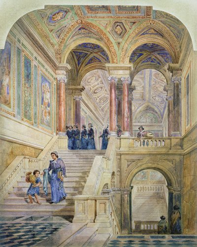 Entwurf für das Treppenhaus des Leeds Town Hall, 1853-58 von Cuthbert Brodrick