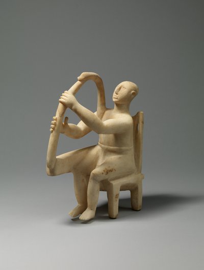 Marmorsitzender Harfenspieler (um 2800-2700 v. Chr.) von Cycladic Cycladic