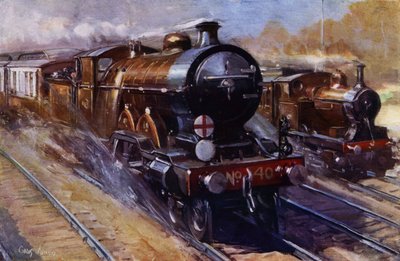 Die Southern Belle zieht Pullman-Wagen auf dem Expressdienst der London, Brighton and South Coast Railway von London nach Brighton von Cyrus (after) Cuneo