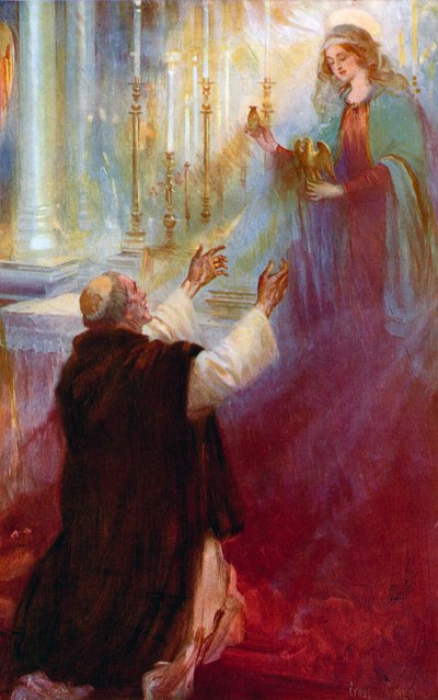 Die Legende vom Krönungsöl und der Ampulle, Die Jungfrau erscheint Thomas A. Becket von Cyrus Cuneo