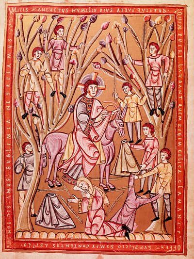 Jesu triumphaler Einzug in Jerusalem (Miniatur, ca. 1085) von Czech School