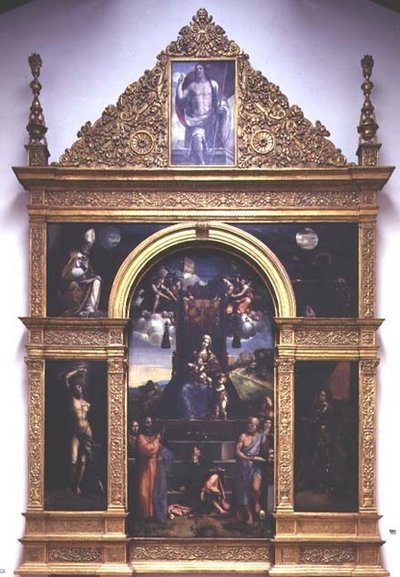Jungfrau und Kind auf dem Thron mit Heiligen von D. and Garofalo Dossi