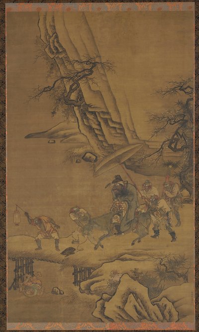 Zhong Kui und Dämonen überqueren eine Brücke, 15. Jahrhundert von Dai Jin