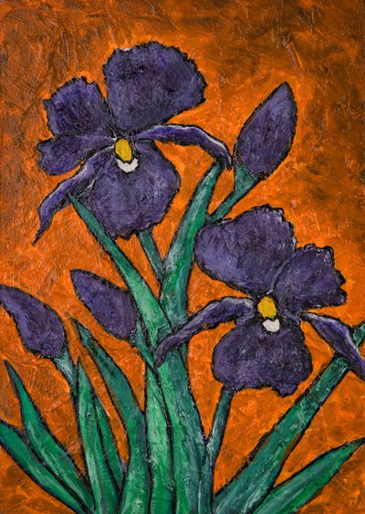 Lebendige violette Schwertlilien von Dale Hefer & Family