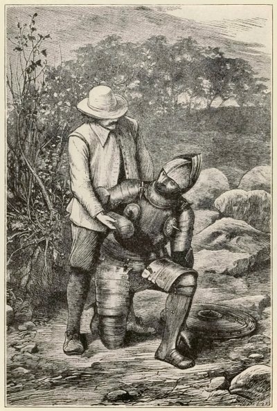Christian und Faithful schließen sich zusammen aus The Pilgrims Progress From This World, To That Which Is To Come von John Bunyan (1628-1688) Illustration von Thomas Dalziel (1823-1906) von Dalziel Brothers