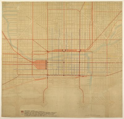Tafel 80 aus Der Plan von Chicago, 1909: Chicago. Diagramm des Stadtzentrums, das den vorgeschlagenen... zeigt von Daniel Burnham