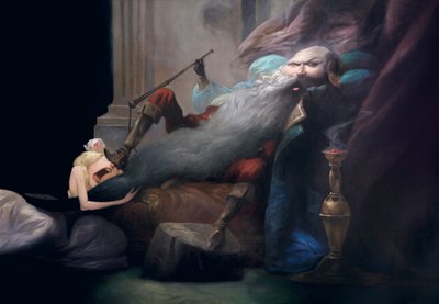 Und sie bat ihn, sie am Leben zu lassen, aus Blaubart von Charles Perrault (1628-1703) von Daniel Cacouault