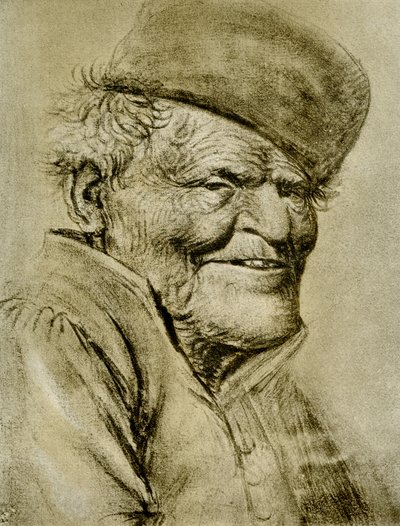Kopfstudie eines lächelnden Bauern von Daniel Dumonstier or Dumoustier