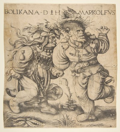 Bolinka und Marcolfus, spätes 15. - frühes 16. Jahrhundert von Daniel Hopfer
