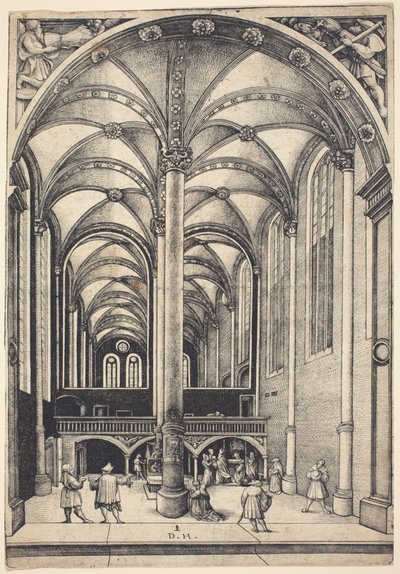 Innenraum der Kirche Santa Maria Magdalena mit dem Gleichnis vom Opfer der Witwe von Daniel Hopfer