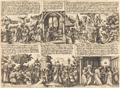 Jesus Christus gibt den Aposteln den Auftrag und andere Szenen aus dem Neuen Testament von Daniel Hopfer