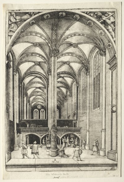 Ansicht im Inneren der St. Katharinenkirche in Augsburg von Daniel Hopfer