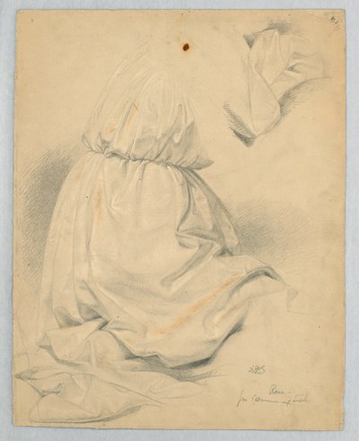Draperiestudie für kniende Figur in "Kommunion der Kranken" von Daniel Huntington