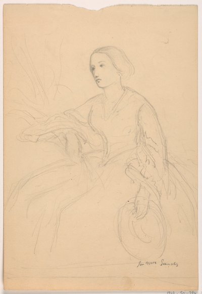 Zeichnung, Frau Sheppard Gandy sitzend; Rückseite: Frau Sheppard Gandy sitzend, 1859 von Daniel Huntington