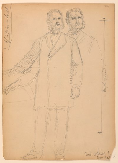 Zeichnung, Präsident Chester A. Arth, 1850 von Daniel Huntington