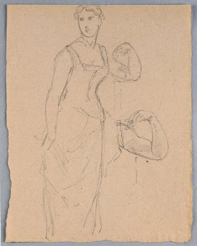 Zeichnung, Skizze für ein Porträt von Bella Worsham, 1878 von Daniel Huntington