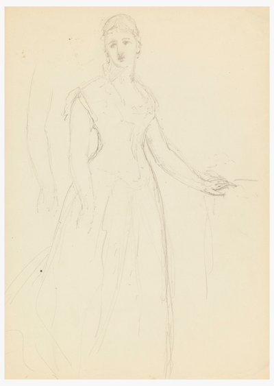 Zeichnung, Skizze für ein Porträt von Bella Worsham, 1878 von Daniel Huntington