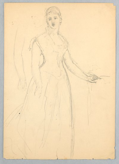 Zeichnung, Skizze für ein Porträt von Bella Worsham, 1878 von Daniel Huntington