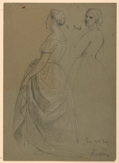Studie für "Martha Washingtons Empfang" von Daniel Huntington
