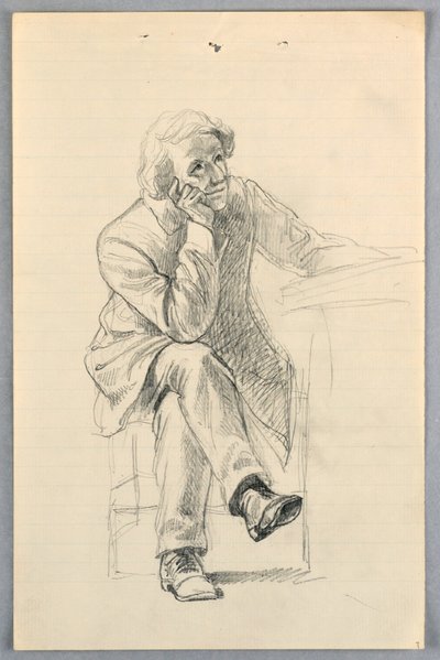 Zeichnung, Studie für "Wissenschaftliche Gruppe", 1858 von Daniel Huntington