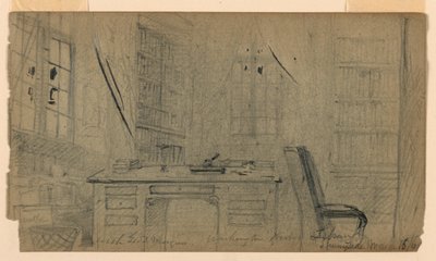 Washington Irvings Bibliothek in Sunnyside, 16. März 1860 von Daniel Huntington