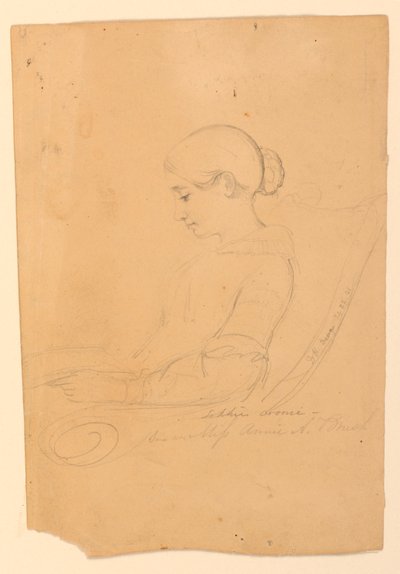 Porträtstudie von Annie A. Brush, im Profil sitzend von Daniel Huntington