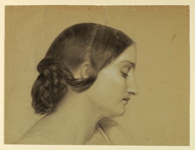 Profil einer Frau mit geflochtenem Knoten von Daniel Huntington