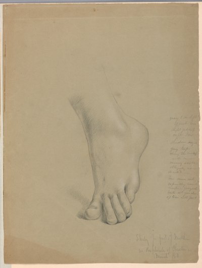 Studie für den Fuß von Matthäus in "Christiana und ihre Kinder" von Daniel Huntington